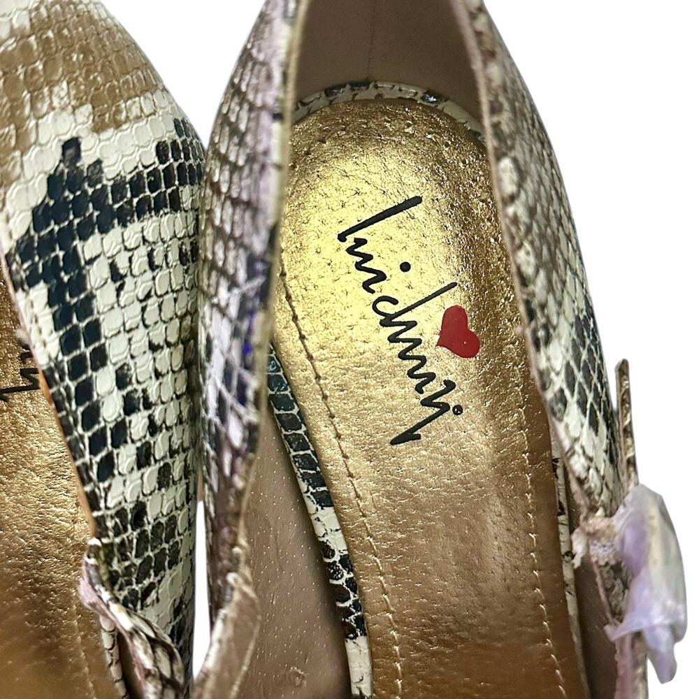 Luichiny Sexy Snakeskin Stiletto 5.5" Mary Jane Platform Heel Tilda 8.5M Retro - Picture 7 of 9